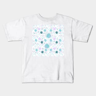 Aqua Pink White Pattern Kids T-Shirt